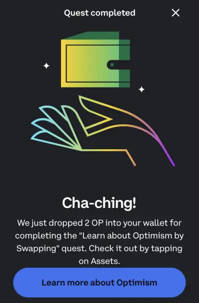 Optimism quest completed