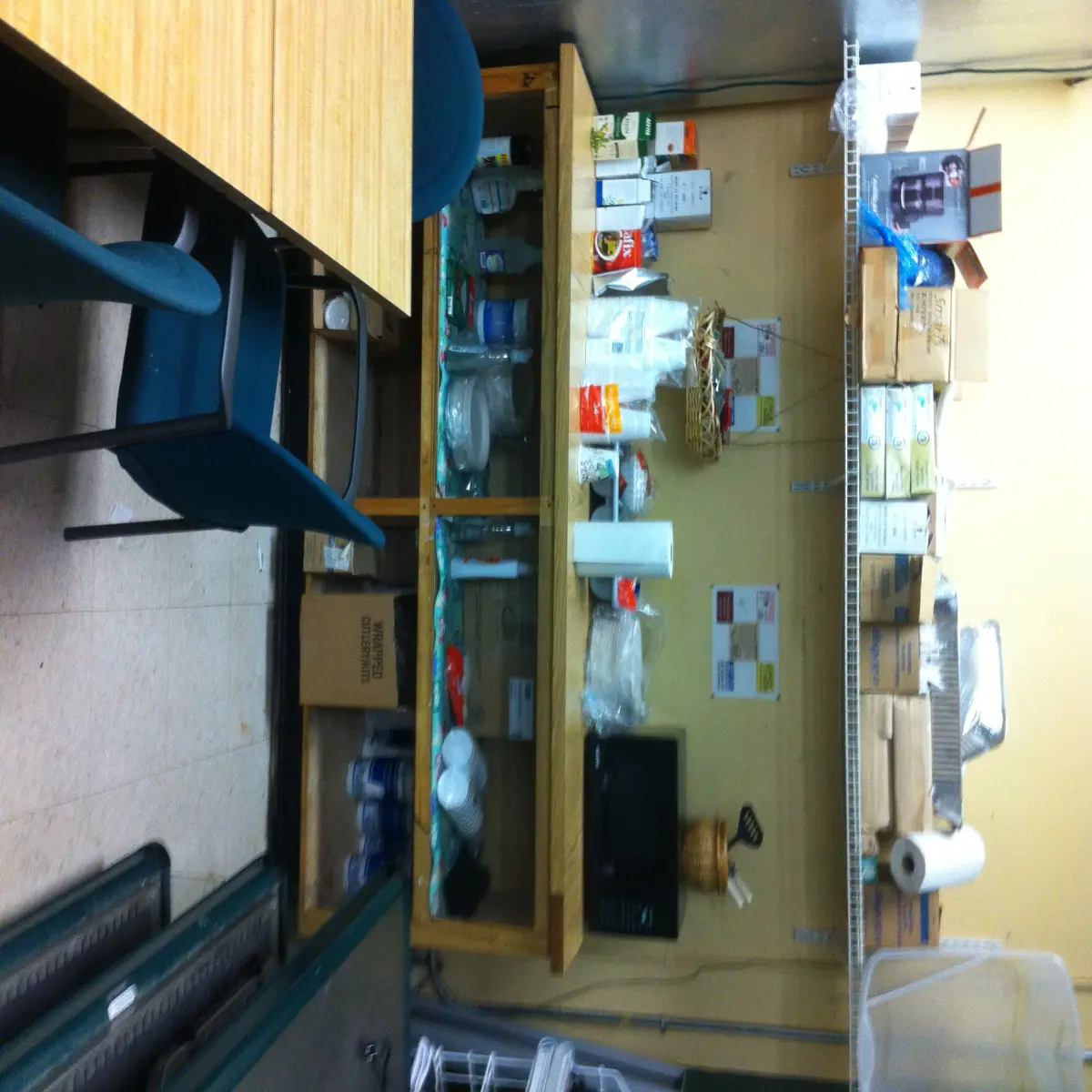 standard breakroom at a healthy hippie market