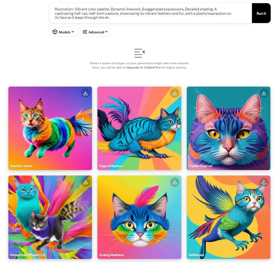 one prompt, different ai image generation models