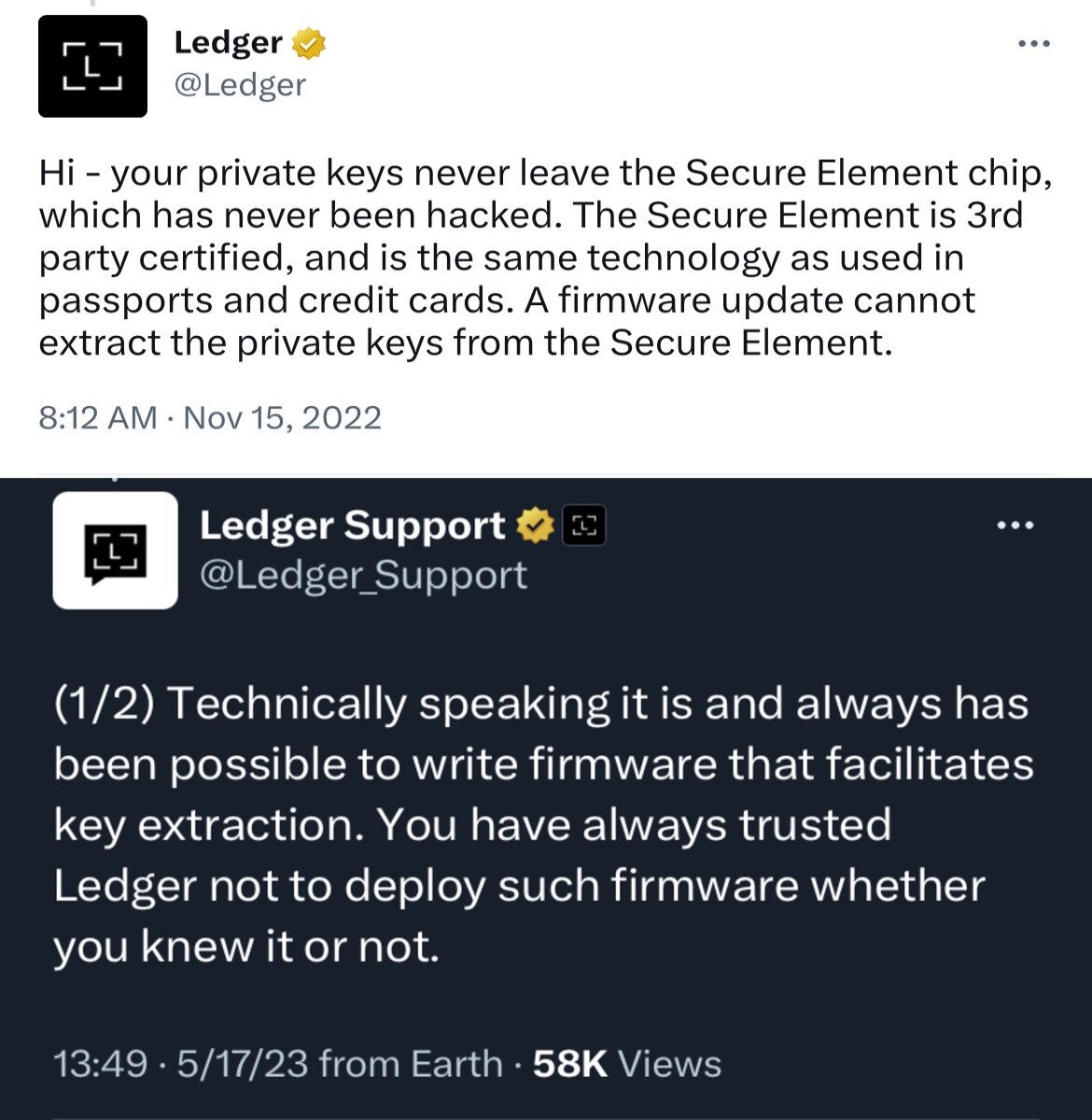 Ledger Tweets