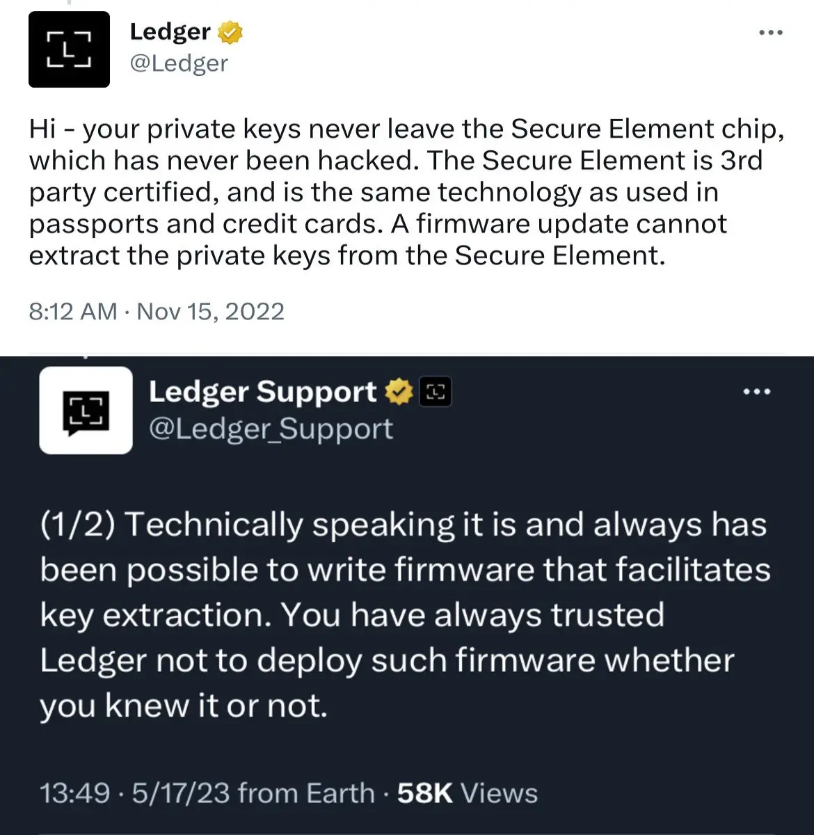 Ledger Tweets