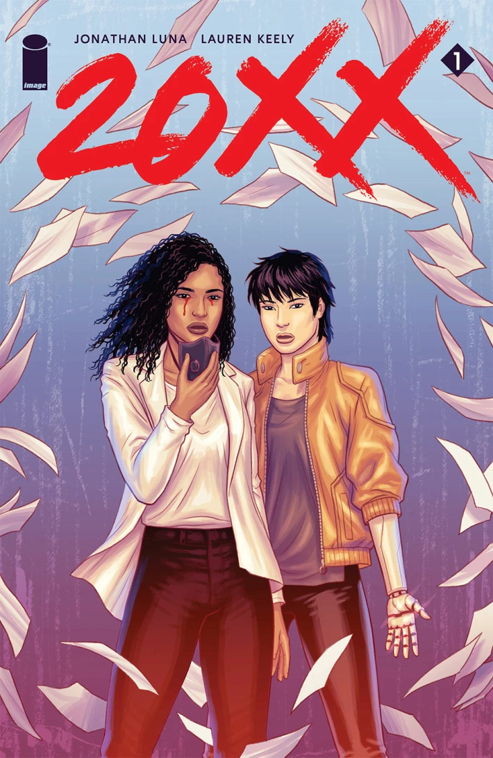 Cover to 20XX #1. Depicts Meria and her new friend in a paper circle.