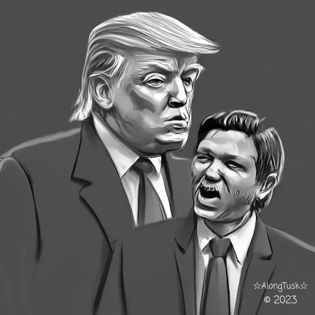 Donald Trump and Ron DeSantis by Along Tusk