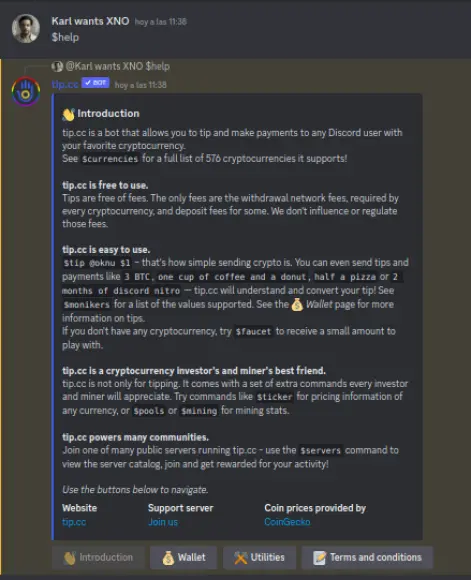 Image displaying tip.cc's help interface view.
