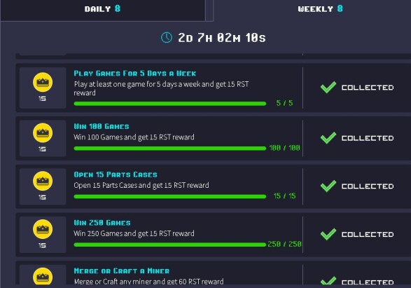 weekly RST task on Rollercoin