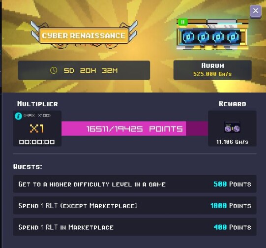 exceptional prizes for playing games on rollercoin