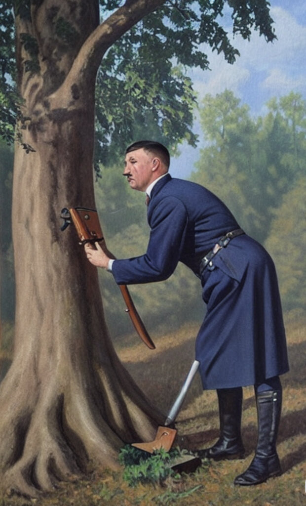 Adolf Hitler literally painting trees
