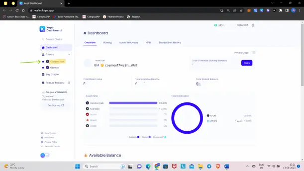 Keplr Wallet Dashboard