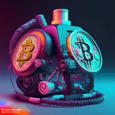 Bitcoin emblazoned oxygen machine