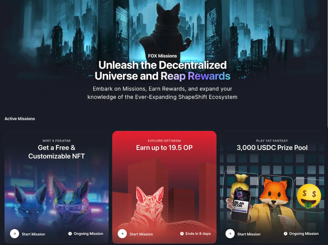 FOX Missions from ShapeShift $FOX