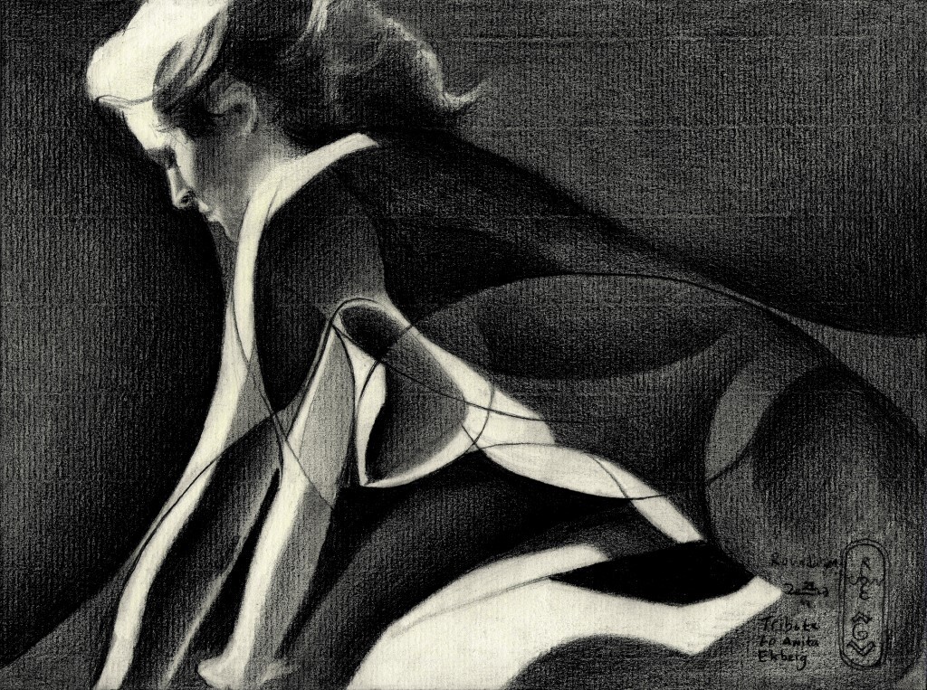 cubist nude graphite pencil drawing