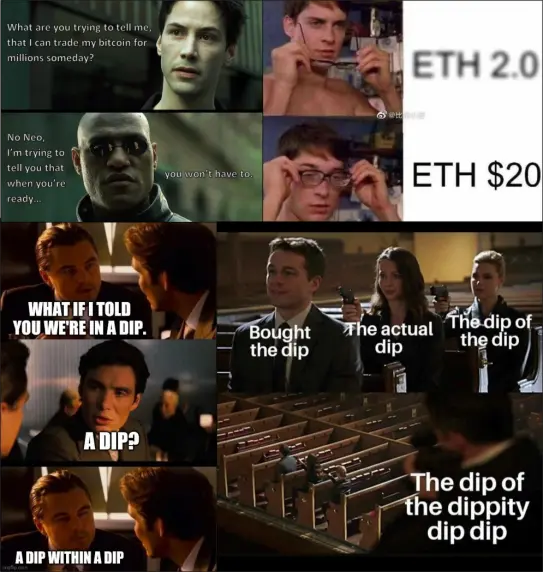 Price related memes from movies and TV shows (The Matrix, Spiderman, Person of Interest, Inception)