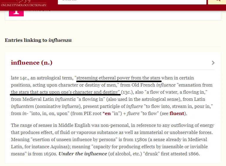 Etymology influence