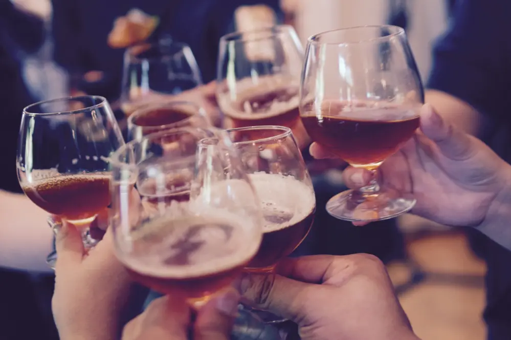 Hipsters toasting to their own trendiness