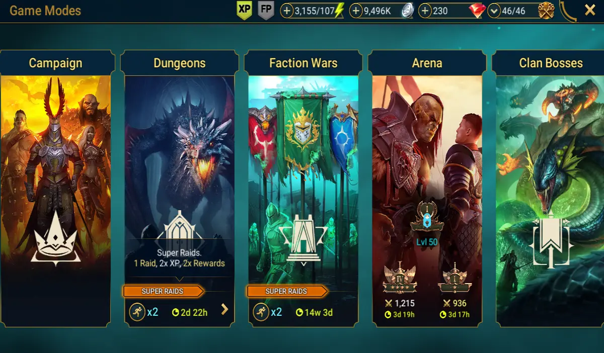 Game modes