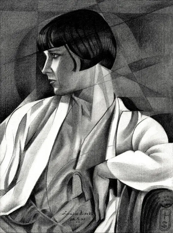 cubist celebrity portrait graphite pencil drawing