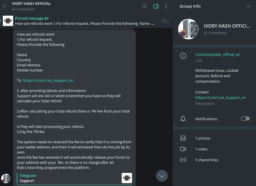Ivory Hash is the new scam site