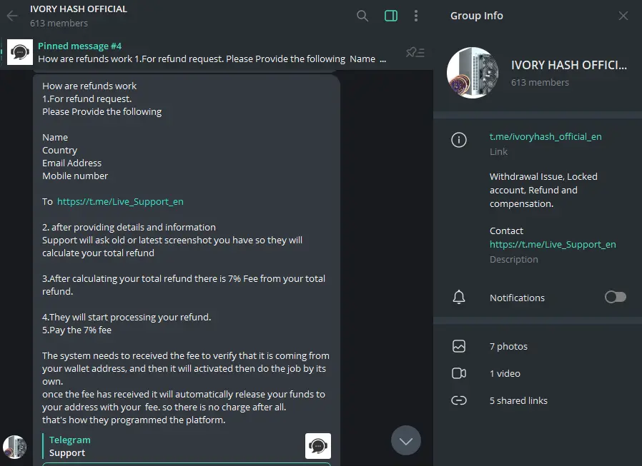 Ivory Hash is the new scam site