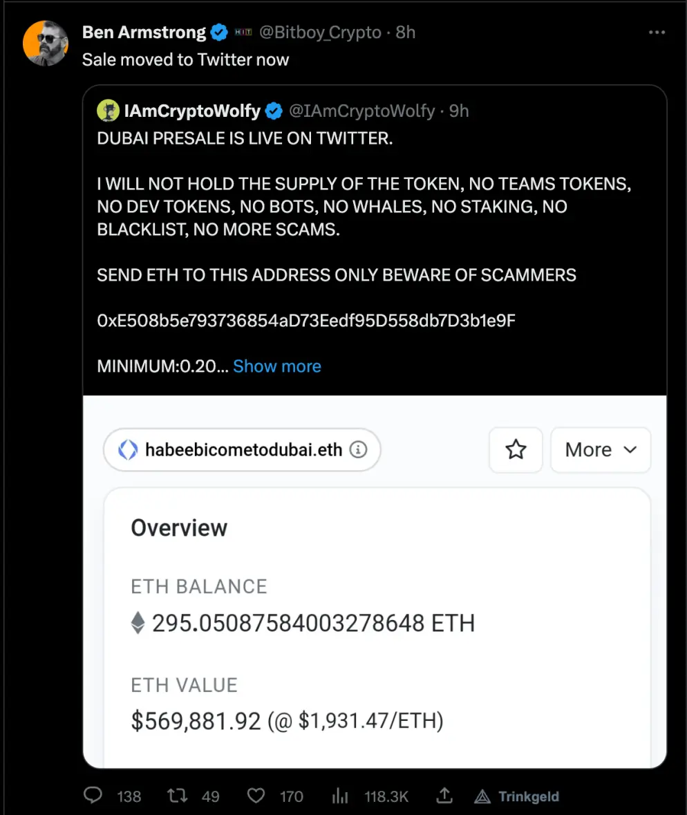 sent your hard-earned Ethereum to this address and you deserve to get rekt.