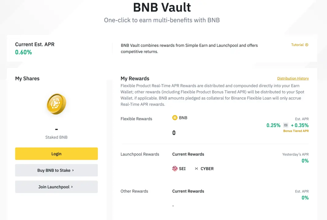 Binance BNB Vault