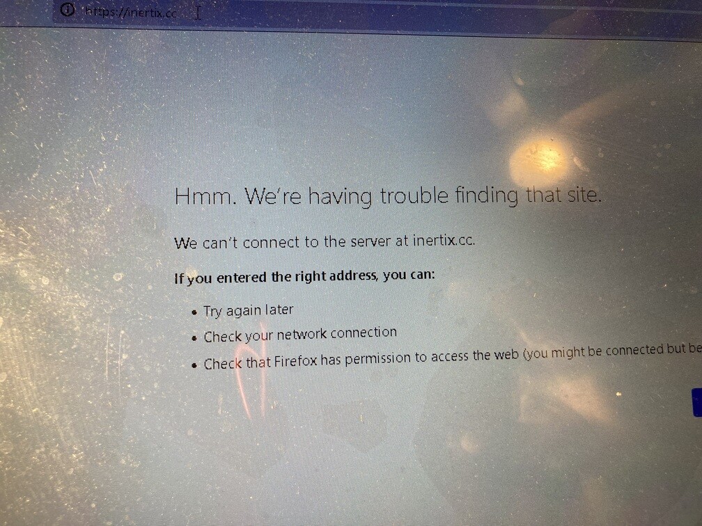 Inertix.co website shutdown