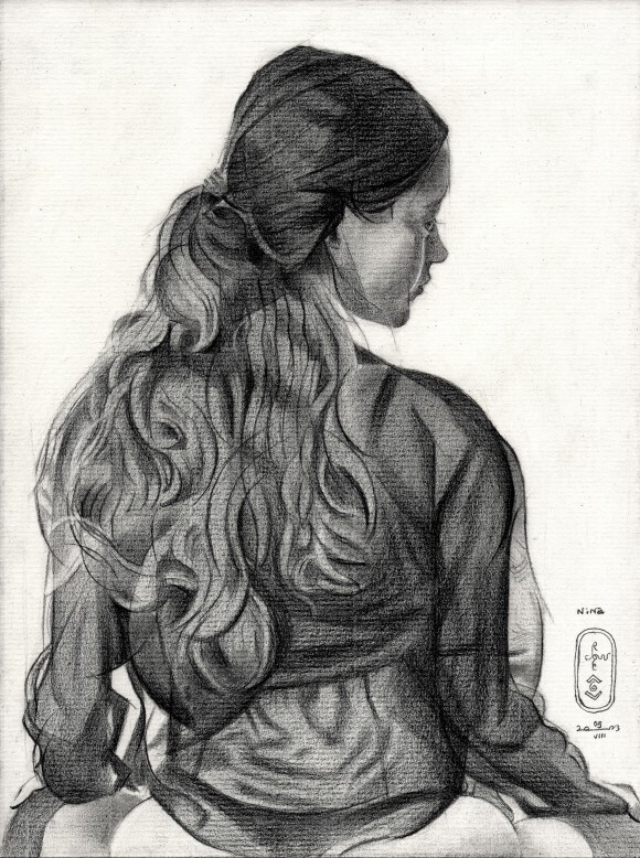 cubist portrait graphite pencil drawing