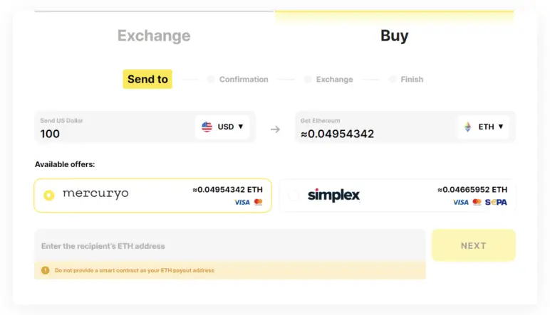 StealthEX Buy More