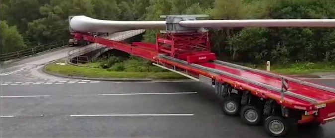 Big Wind Custom Transport of Rotor Blades, Logistically Ugly, Expensive.