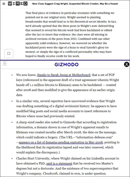 3 days after their scoop, Wired and Gizmodo alleged that they were possible targets of an elaborate hoax