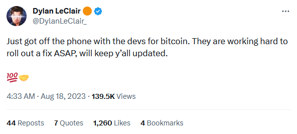 There is no one to complain to when Bitcoin price drops. Apt for “can devs do something” jokes