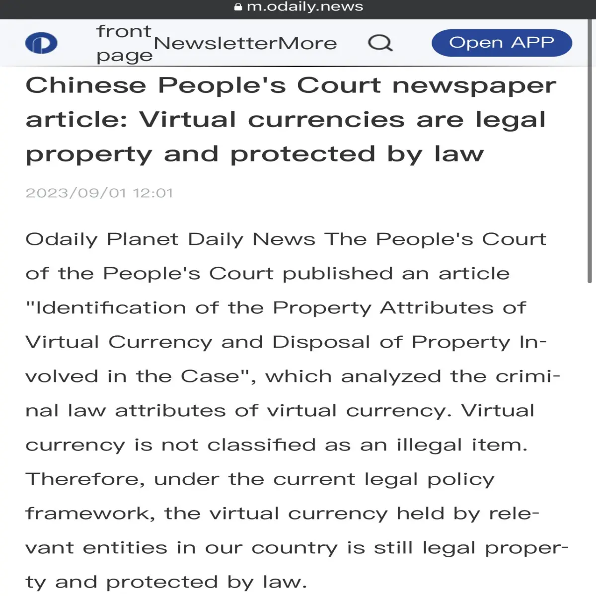 The People's Court in China: Official Newspaper Exrept