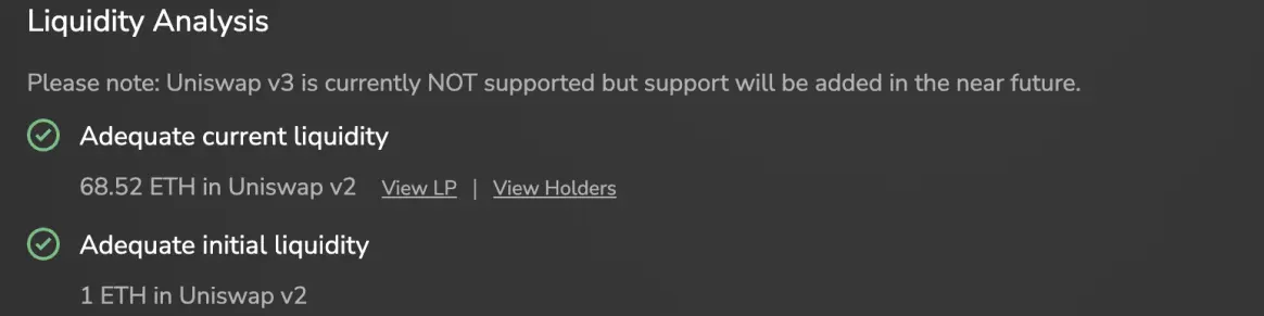 Screenshot from Token Snifer