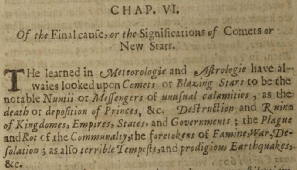 De Cometis by John Gadbury (pub: London 1665)