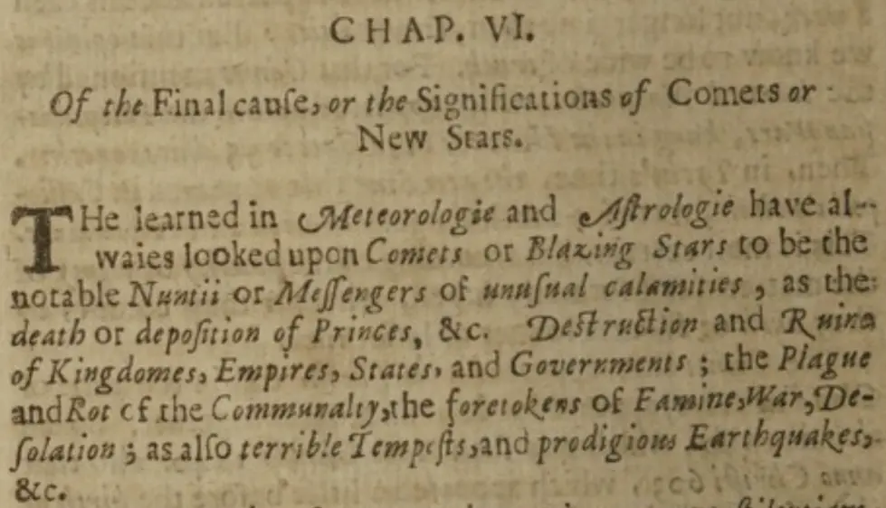 De Cometis by John Gadbury (pub: London 1665)