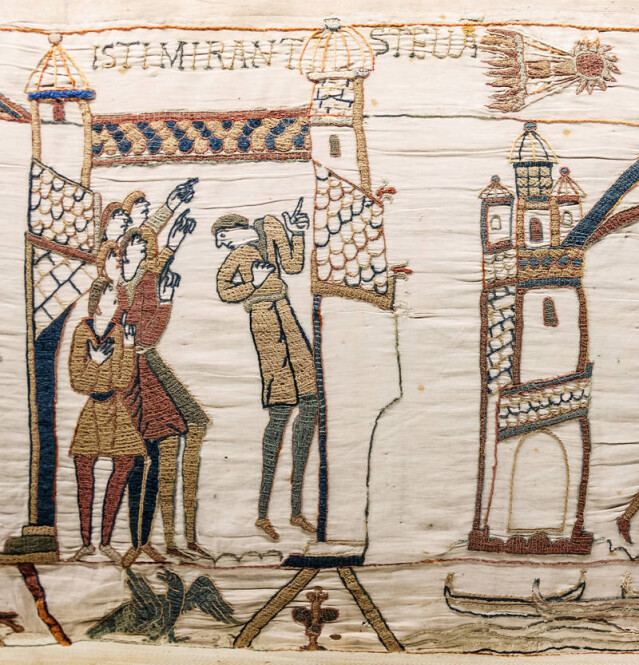 Haley's Comet in 1066 shown on the Bayeux Tapestry