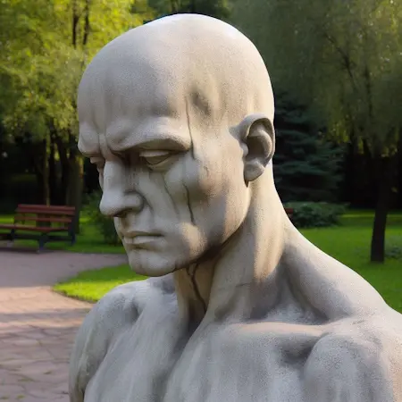 Escultura de un calvito
