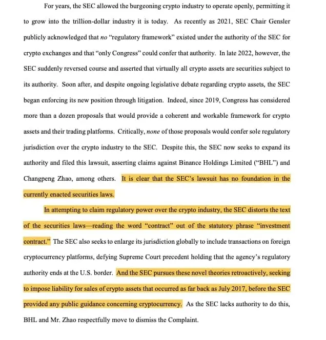 Binance says that SEC has overstepped when it accused Binance for Misconduct