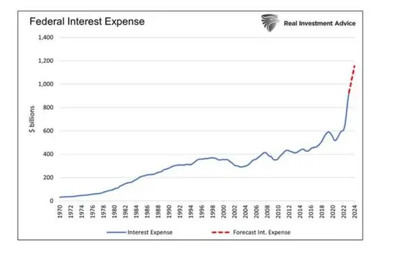 annual interest payment on us debt