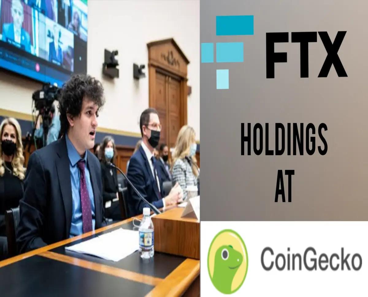 SBF and FTX Holdings at Coingecko and his trial in a court room