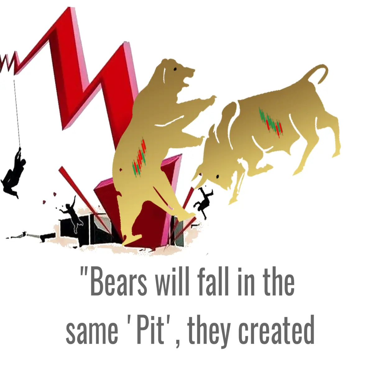 Bitcoin Bull throws away bears in a pit
