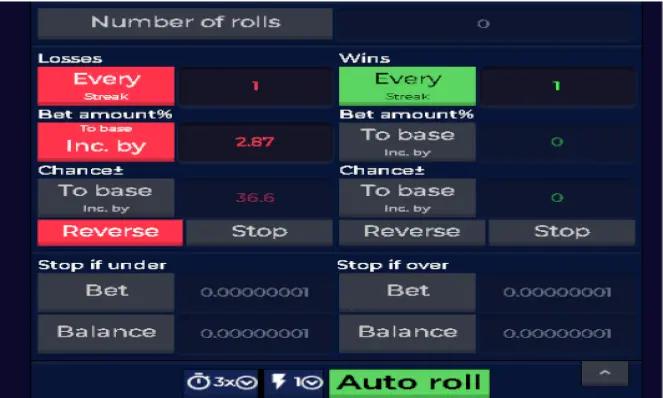 lower dice set up