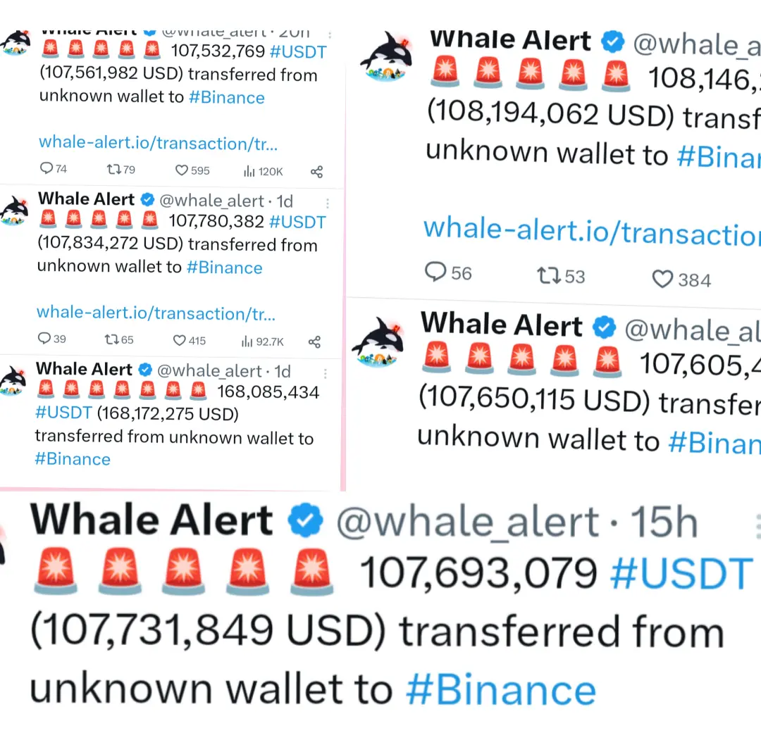 Whale alert USDT to Binance