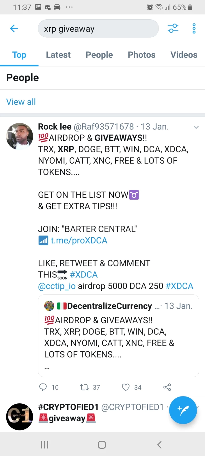Scam Tweet